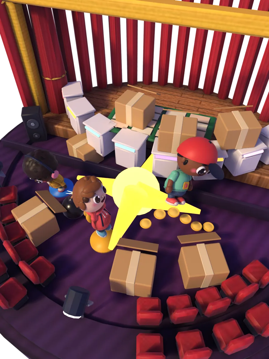Szene aus dem Minispiel: Bombenlabyrinth (Blast Grid)