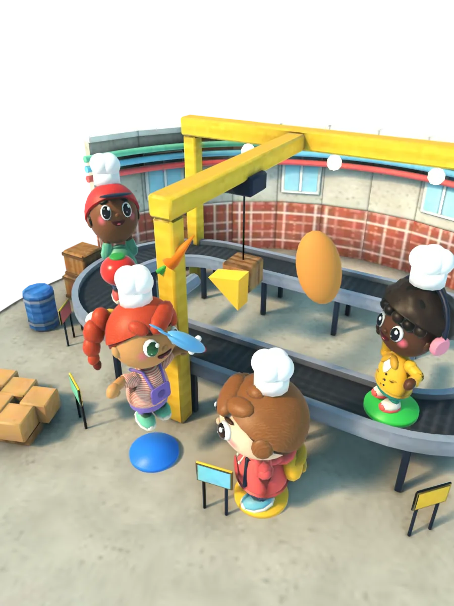 Szene aus dem Minispiel: Küchenstress (Kitchen Rush)